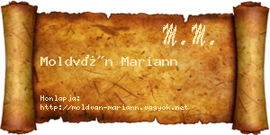 Moldván Mariann névjegykártya